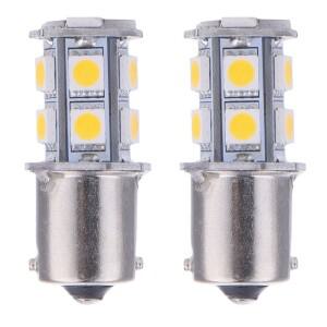 따뜻한 흰색 1156 BA15S P21W R5W R10W 13-SMD RV LED 실내 조명 방향 지시등 전구 1141 12V 24V 안개 표시