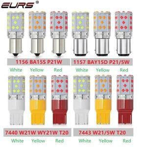 10개 P21W BA15S 1156 BAY15D T20 자동차 LED 방향지시등 전구 후미등 브레이크 후진등 주차등 12V 백색 적