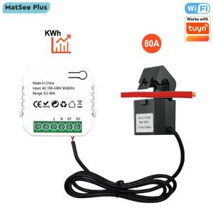 스마트 WiFi 디지털 에너지 미터 80A, 전류 변압기 센서 클램프 앱 모니터링 기능 탑재, DIY 전력 측정, 11