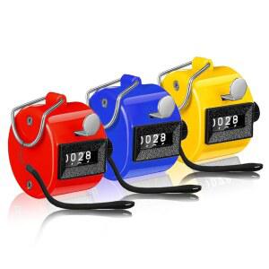 VNFLICK 핸드헬드 클리커 카운터 - 스포츠 이벤트 코칭 카운팅을 위한 3pcs 랜야드가 있는 골프 디지털 4자리 야구 손가락 클릭 기계식 계산