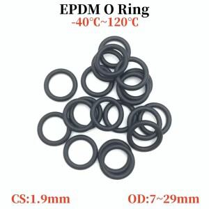 50개 EPDM O 링 nbr o 두께 CS1.9 cs2.62 외경 5~29mm 산 알칼리 물 및 마찰 저항 O-링 씰 가스켓 블랙