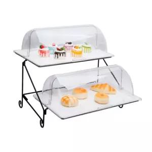 베이커리 돔커버 빵 2단 진열대 서빙 뷔페 푸드 보관함 케이크 디저트 패스트리