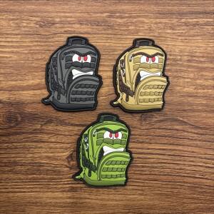 화난 책가방 패턴 PVC 소재 스티커 사기 증진 패치 배지, 암밴드, 배낭, 전술 조끼, 의류 장식 자수 부드러
