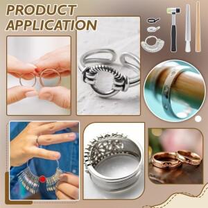 반지 사이즈 측정 도구 세트(6개)용 ABFI 목재 연마 스틱, 맨드릴용, 보석 해머, 제작 및 수리용