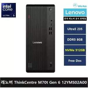 레노버 데스크탑 ThinkCentre M70t Gen6 12YMS02A00 코어 울트라5 235/AI PC/8gb/512gb/FreeDos - ps