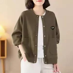 봄 점퍼 바람막이 자켓 재킷 윈드브레이커 방풍 시크한 숏 야구 스타일 스웨트셔츠 가디건 카디건 중년 엄