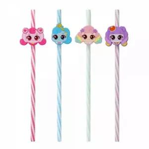 실리콘 피규어 캐릭터 빨대 어린이 재사용 식기 아동