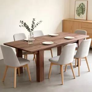 슬라이드 아웃 가 있는 55인치에서 86인치 확장형 식탁 10인용 모던 직사각형 사무실 거실용 나무 주방
