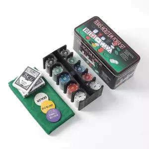 트럼프 포커칩 카드+숫자 200p세트 홀덤 보드게임칩