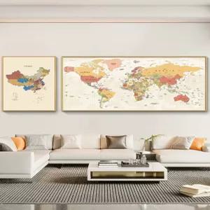 세계지도 타공판 라인프린트 벽면 거실 자석판 보드 액자
