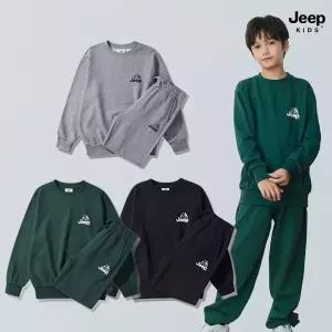 [백화점상품] 지프 키즈 맨투맨 주니어의류 캠핑 산 그래픽 조거셋업
