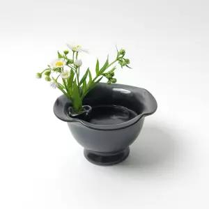 화병 꽃병 미니수반 한송이 블랙천목