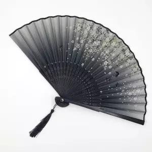 일식집 일본 접이식 수채화부채(블랙 나비)