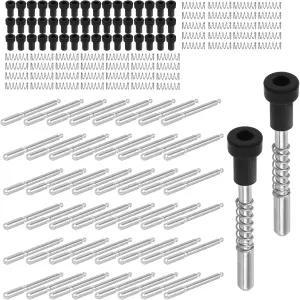 50pcs 창문 스크린 플런저 핀 5/32인치 x 1-1/2인치 알루미늄 합금 리테이너 래치 캡 및 스프링 포함