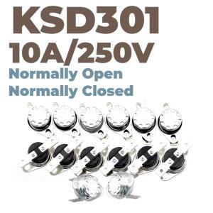 10개입 일반 개방형 KSD301 10A 250V 0-160 온도 스위치 조절기 센서 50 60 65도 폐쇄형 e
