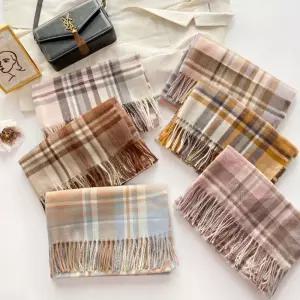 캐시미어 체크목도리 머플러 캐시미어머플러 겨울 fLh4+6YBb