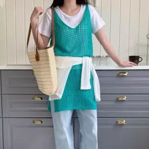 [1+1] 여자 휴양지룩 레이어드 시스루 펀칭 뷔스티에 원피스