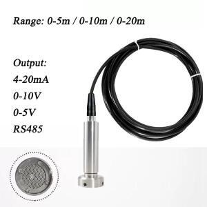 막힘 방지 액체 레벨 트랜스미터 수중 하수 강 심층수위 센서 5m~4-20mA 0-10V RS485 수위