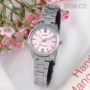 카시오 LTP-V005D-4B2 클래식 라운드 아날로그 정장 여자 메탈 시계 d4