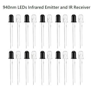 10쌍 3mm 5mm 940nm LED 적외선 이미터 및 IR 수신기 다이오드 301A