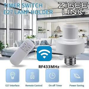 RF 433MHz E27 무선 리모컨 스마트 스위치 전구 소켓 LED 램프 베이스 ON/OFF 샹들리에 타이머 배터리 전원