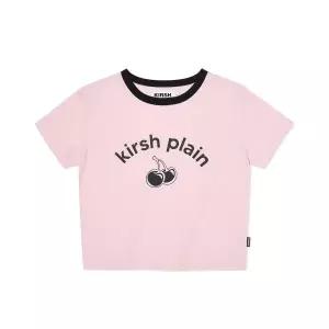 키르시 KIRSH 플레인 체리 아치 로고 티셔츠 핑크 J52C2KRS12PIA