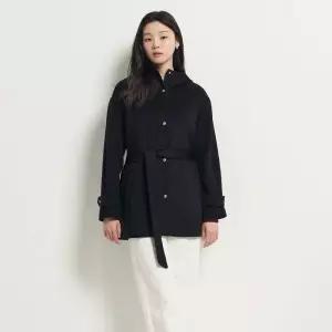 매장정품 BEANPOLE 빈폴 울캐시 핸드메이드 후드 미디움 코트 - 블랙 BF5X30C055 1302683