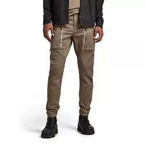 G-STAR 남성용 지퍼 포켓 3D 스키니 핏 카고 팬츠 딥 월넛. [호환]