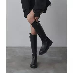 브랜드정품 솔트앤초콜릿 SALT AND CHOCOLATE 라운드 토 라이더 플랫 롱부츠 412348002 (3.5cm2colors) 137