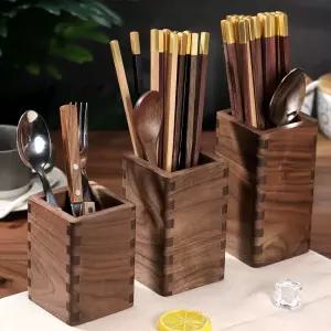 원목 수저 정리함 업소용 다용도 주방 보관함 커트러리