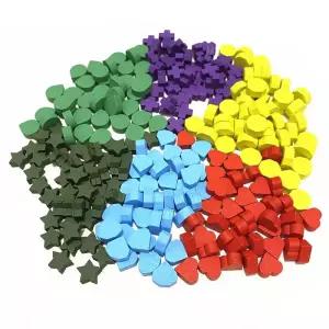 보드게임 100 개 10mm 하트/다이아몬드/물/크로스/스타 폰 우드 체스맨 게임 조각 토큰 보드 부상 마크 액