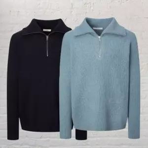 백화점 헤지스 252컬러 택1 남성 울 하프 집업 캐주얼 니트 HZSW5D414