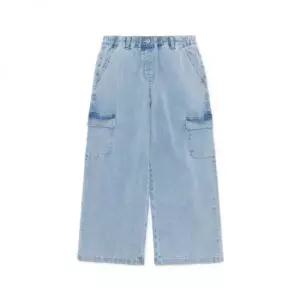 내셔널지오그래픽 키즈 K251GPT030 여아 와이드 카고 데님팬츠 BLUE 364485