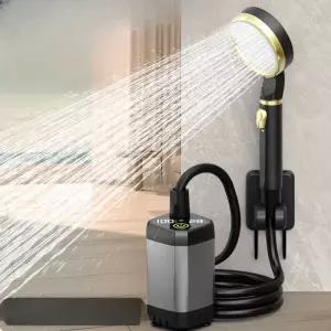 전동샤워기 캠핑용 자흡펌프 야외이동식 압력분사 샤워세트 목욕 도구 6000mAh 10-13회