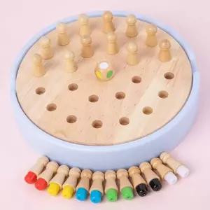 보드게임 어린이 나무 보드 게임 장난감 메모리 체스 단일 페그 솔리테어 다이아몬드 논리적 사고 교육 선