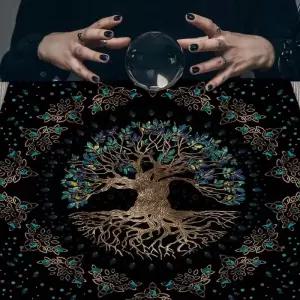 보드게임 사각형 모양 진자 점 제단 식탁보 보드 게임 타로 패드 룬 테이블 천으로 점성술 오라클 매트