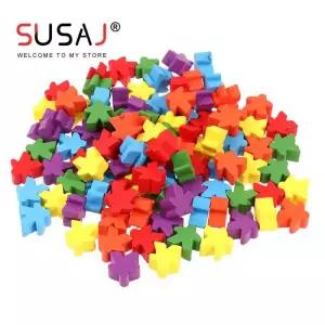 보드게임 100개 나무 인간형 전당포 체스 조각 믹스 색상 Meeple 보드 게임 액세서리에 대 한 표준 크기 16