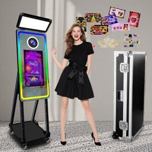 40 매직 미러 포토 부스 바퀴 휴대용 21 5인치 터치스크린 셀프 사진기 파티 및