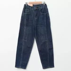 [하프클럽/옷자락]여성 세미배기 뒷밴딩 신축성 절개 가을 데님바지