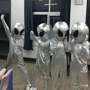 외계인 코스프레 ET 우주인 은색 할로윈 복장 코스튬 의상