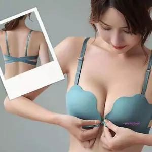 여성오프숄더브라 앞후크 속옷 브라탑 패드 뽕 여자 심리스 뽕노와이어 볼륨렛nop452