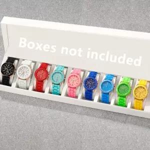 데일리 착용이나 선물 대학 스타일 친구 적합한 패셔너블하고 심플한 여성용 쿼츠 시계 9종 세트