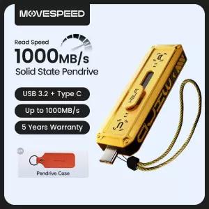 MOVESPEED 1090 메가바이트/초 솔리드 스테이트 펜 드라이브 USB3.2 Gen 2 유형 C 플래시 PC 스마트폰