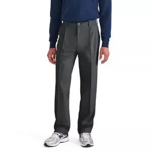 DOCKERS 남성용 릴렉스 핏 시그니처 아이언 프리 카키 스테인 디펜더 팬츠 - 플리츠 신품 차콜 헤더 38 x 2