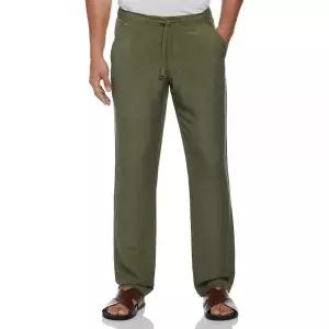 Cubavera 남성용 빅 앤 톨 리넨 블렌드 팬츠 드로스트링 포함스몰 사이즈 - 5X  올리바인 2X/76.2cm30인치