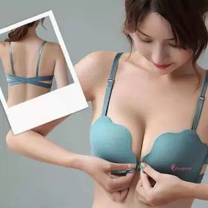 여성오프숄더브라 앞후크 브라탑 패드 뽕 여자 속옷 심리스 볼륨렛 뽕노와이어klm220