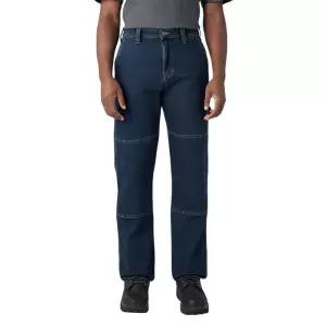 Dickies 남성용 플렉스 릴렉스 핏 더블 니 진 다크 데님 워시 38 x 32 [호환]