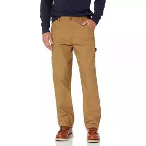 Wrangler Authentics 남성용 플리스 안감 카펜터 팬츠 목수 바지 가을 카키. [호환]