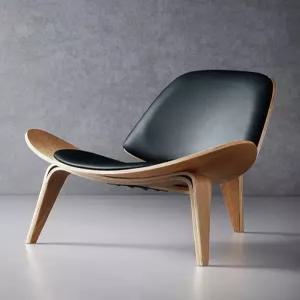 북유럽 카페 윙체어 우드 테라스 거실 로비 쉘 라운지