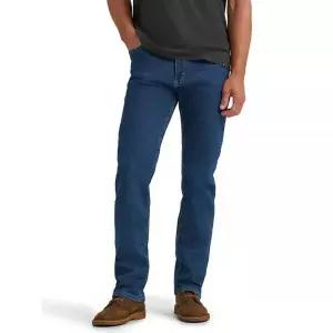 Wrangler 남성용 레귤러 핏 컴포트 플렉스 웨이스트 진 다크 스톤워시. [호환]